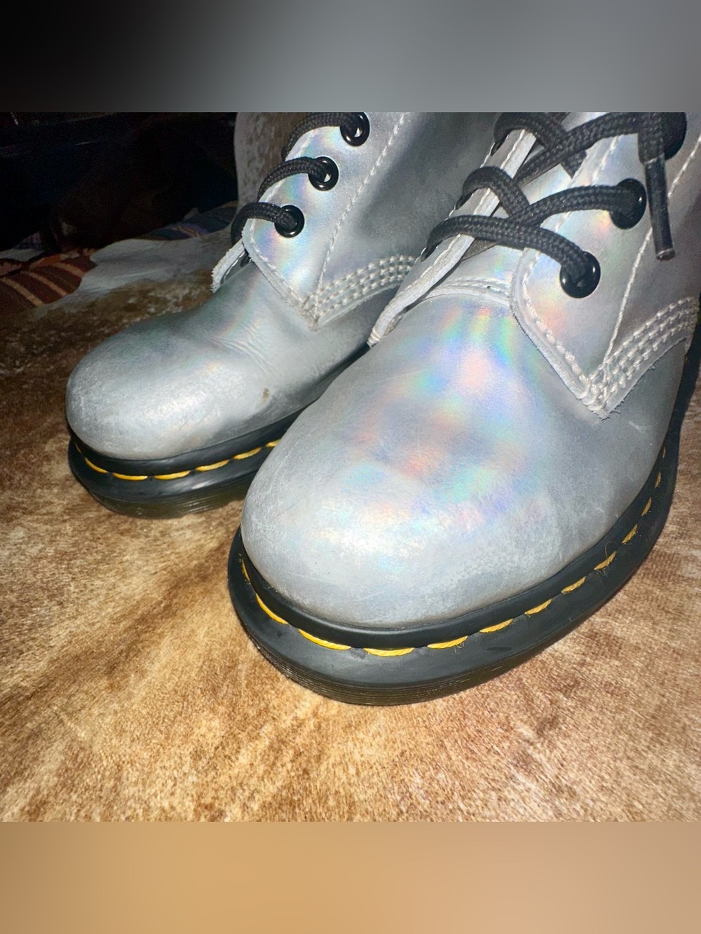 Dr. Martens Holographic Lace-Up Boots - Silver - Picture 10 of 16